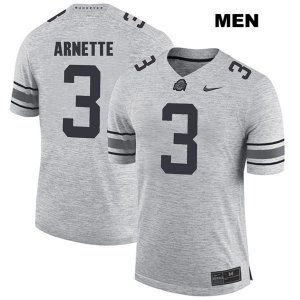 Men's NCAA Ohio State Buckeyes Damon Arnette #3 College Stitched Authentic Nike Gray Football Jersey ZB20T78DJ